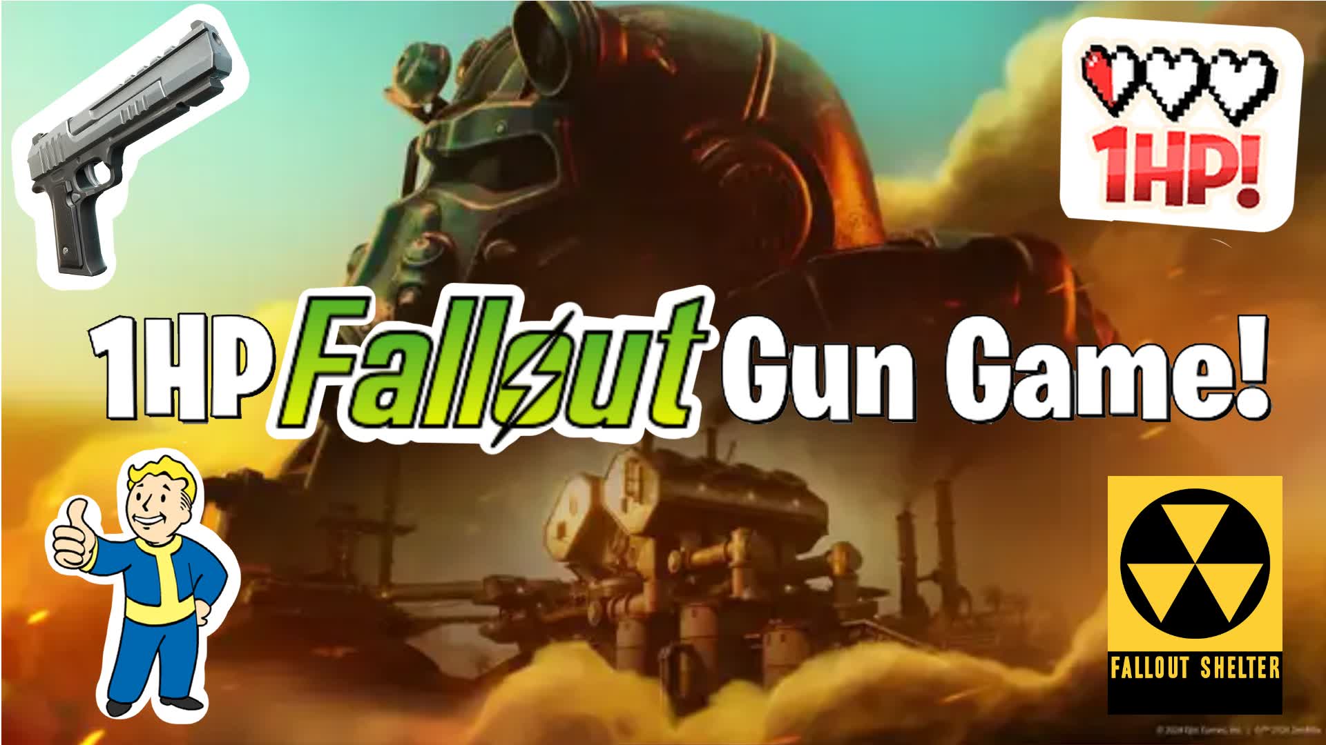 Fallout One Shot Gun Game! ☢☢☢ — Fortnite Creative map