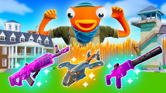 1v1 WITH ALL GUNS & ZOMBIES — Fortnite Creative map cover art