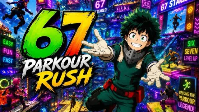 67 PARKOUR RUSH — Fortnite Creative map cover art