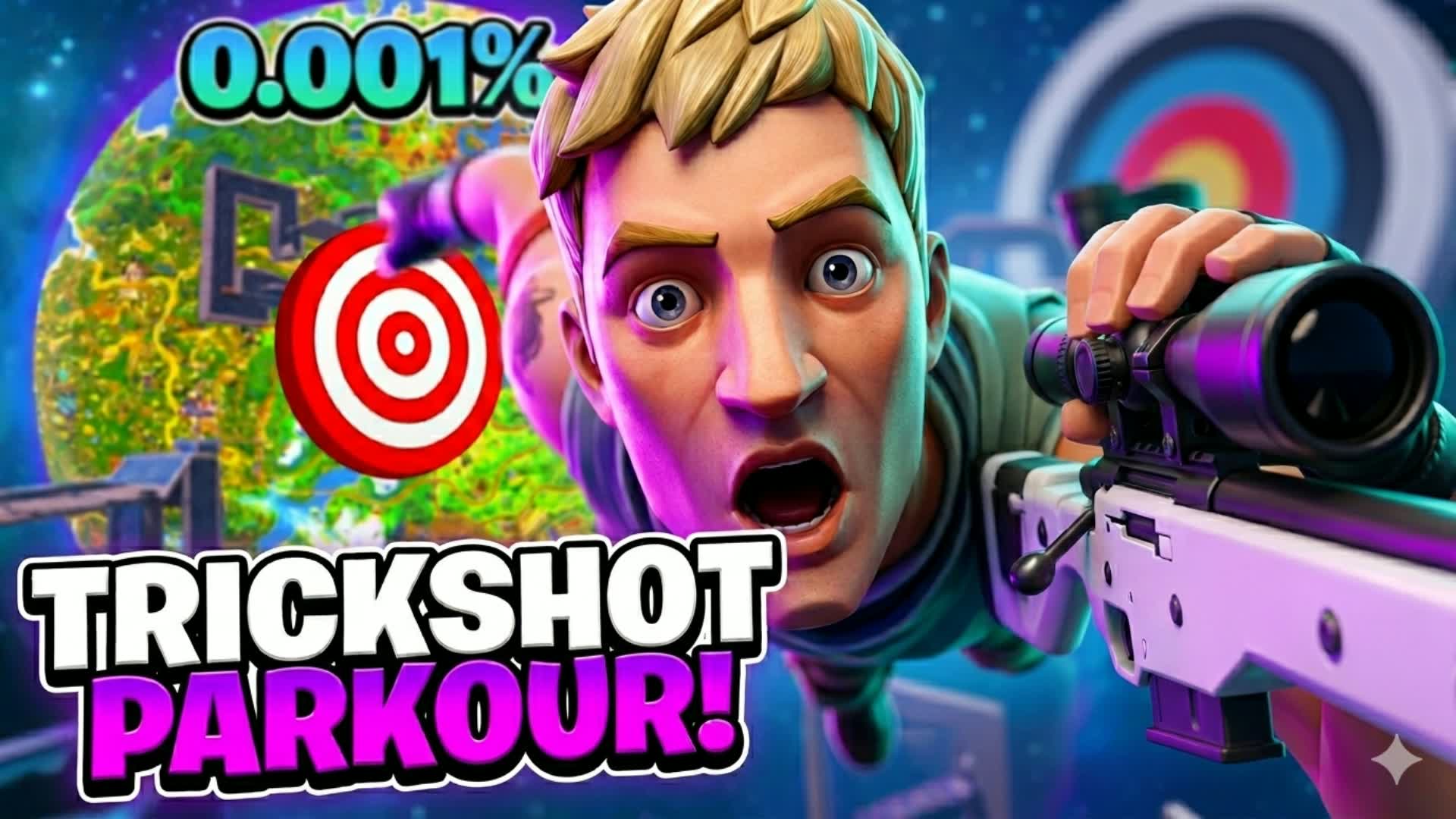 INSANE TRICKSHOT PARKOUR 🎯(40 LEVELS) — Fortnite Creative map