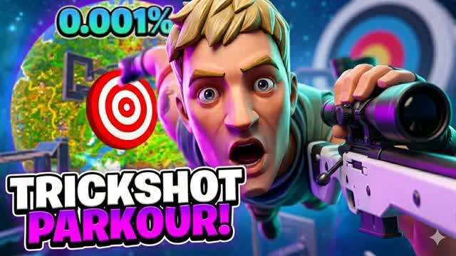 INSANE TRICKSHOT PARKOUR 🎯(40 LEVELS) — Fortnite Creative map cover art