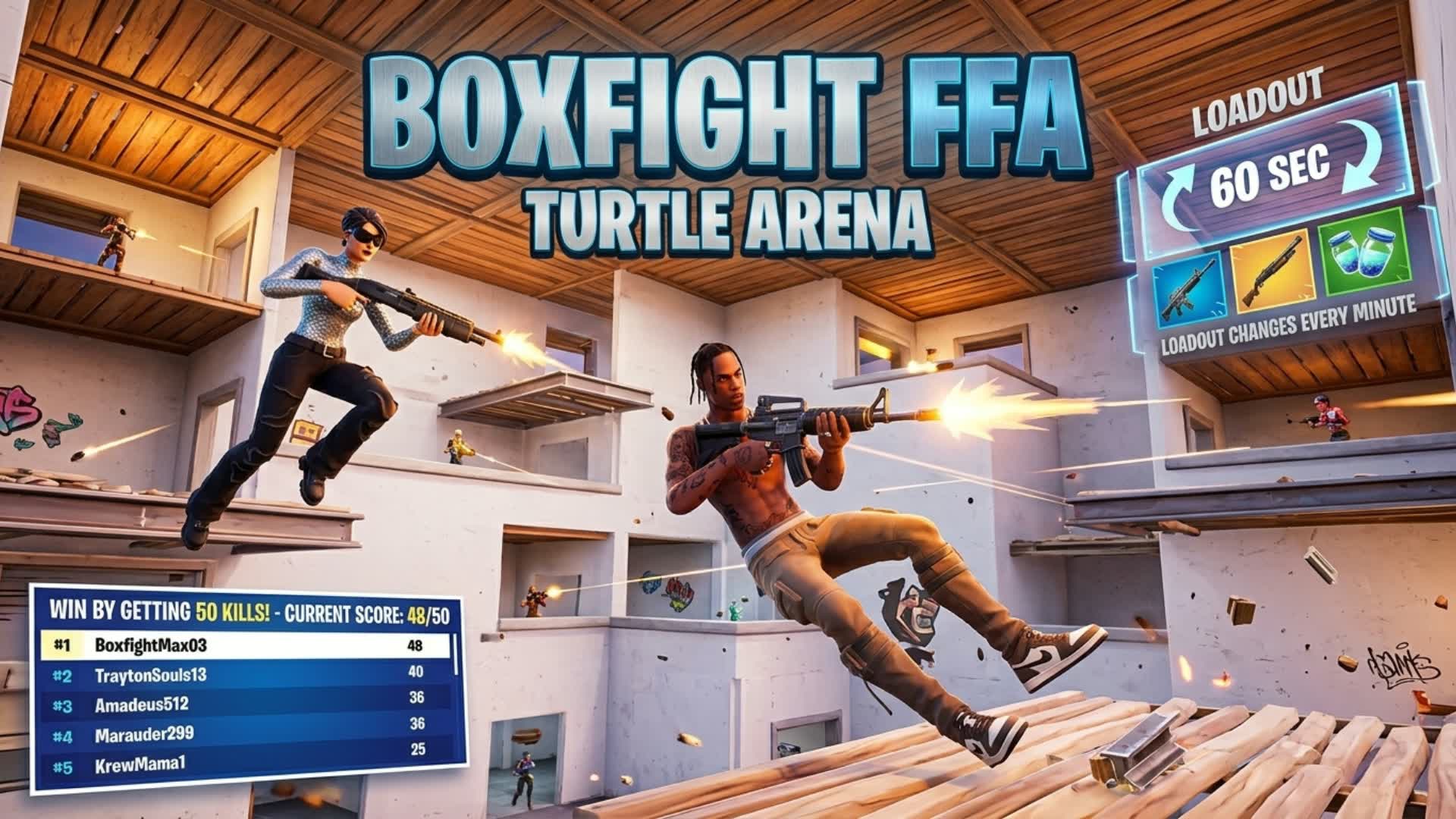 50 KILLS FFA BOXFIGHT — Fortnite Creative map