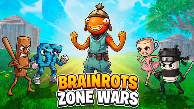 BRAINROT ZONE WARS 🧠 - NAME ON 🌀 — Fortnite Creative map cover art