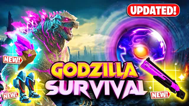 GODZILLA SURVIVAL — Fortnite Creative map cover art