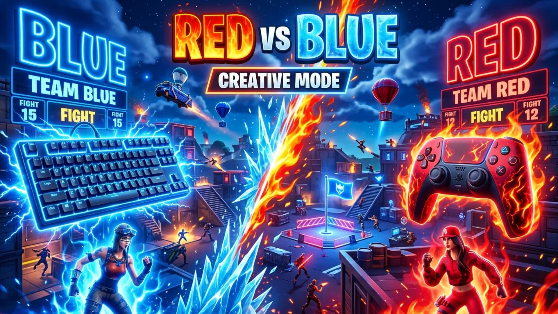 RVB RED VS BLUE Keyboard - Controller — Fortnite Creative map