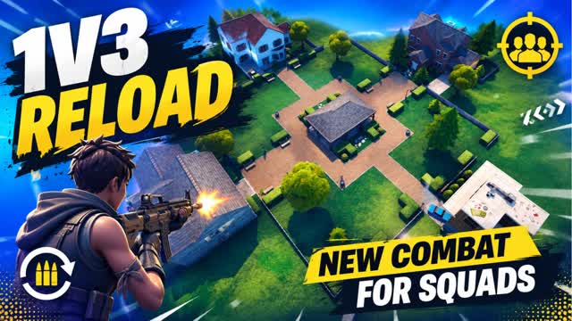 NEW COMBAT - 1V3 RELOAD — Fortnite Creative map cover art