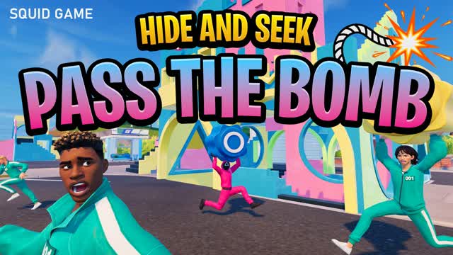 💣HIDE AND SEEK PASS THE BOMB — Fortnite Creative map cover art