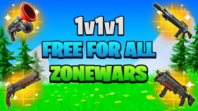 1V1V1 ZONEWARS-FREE FOR ALL⭐️ — Fortnite Creative map cover art