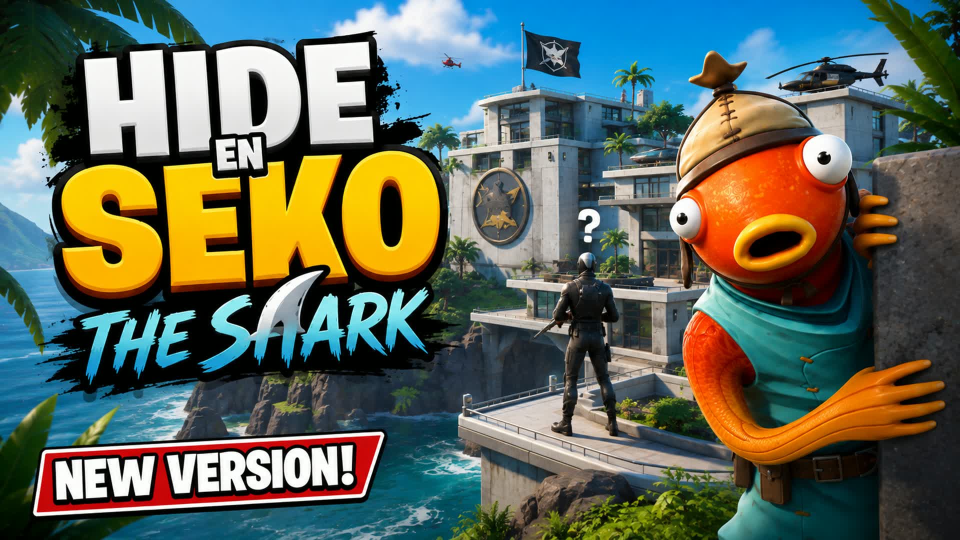 HIDE EN SEKO THE SHARK (100 PLAYERS) — Fortnite Creative map