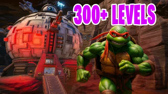 Turtles Parkour 300+ Easy — Fortnite Creative map cover art