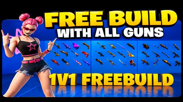 1v1 FREE BUILD WITH ALL GUNS — Fortnite Creative map