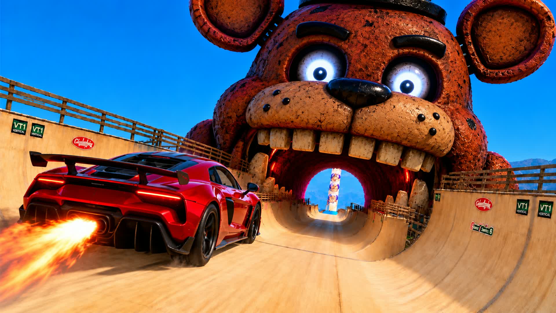 FNAF CAR DRIVE CITY RAMP JUMP HORROR — Fortnite Creative map