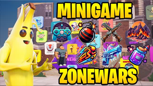 MINIGAME ZONE WARS ⭐ — Fortnite Creative map cover art