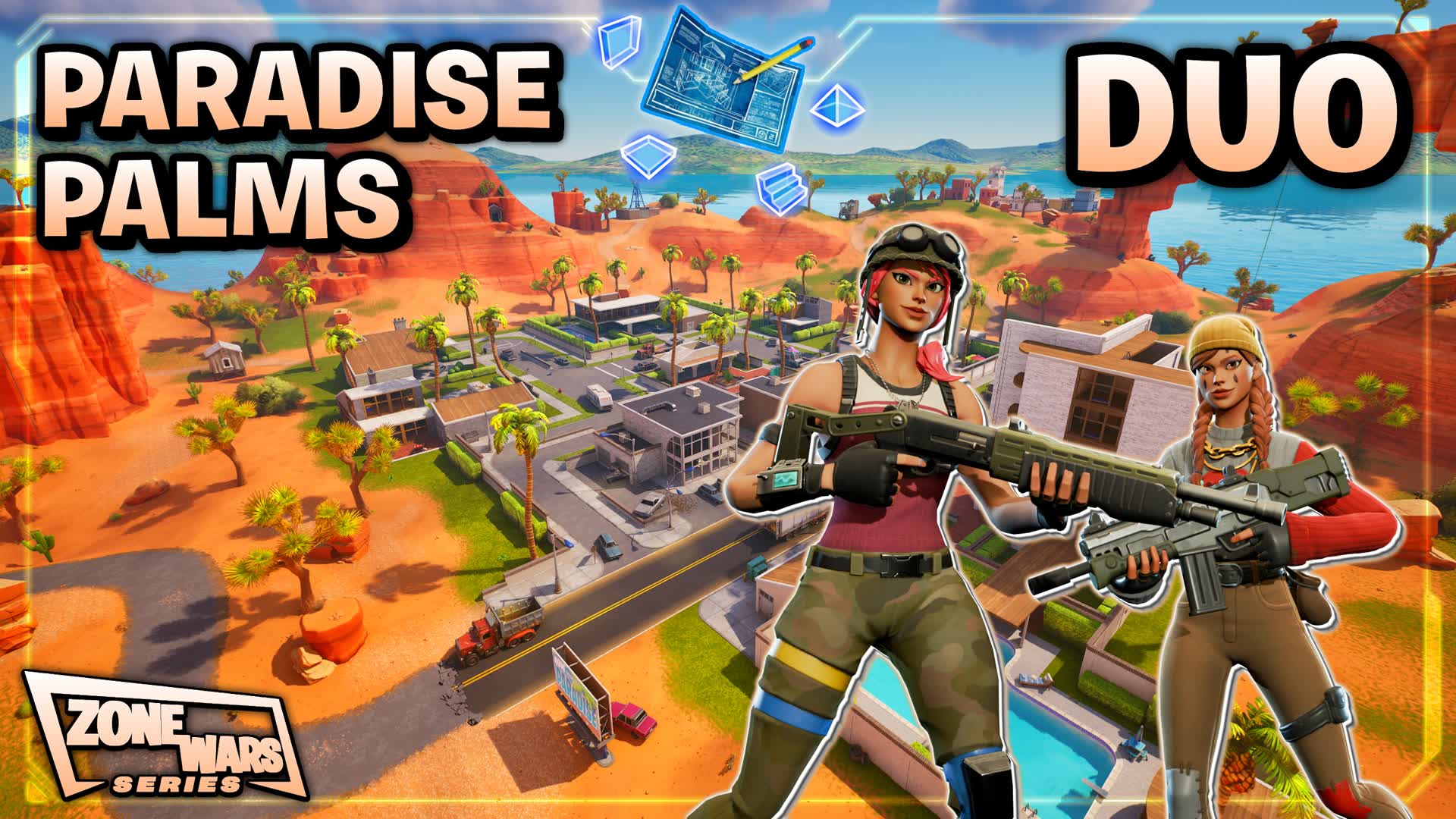 (Duo👥) Paradise Zone Wars [Series] — Fortnite Creative map