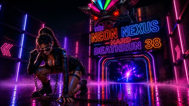 THE NEON NEXUS - HARD DEATHRUN 38 LEVEL — Fortnite Creative map cover art