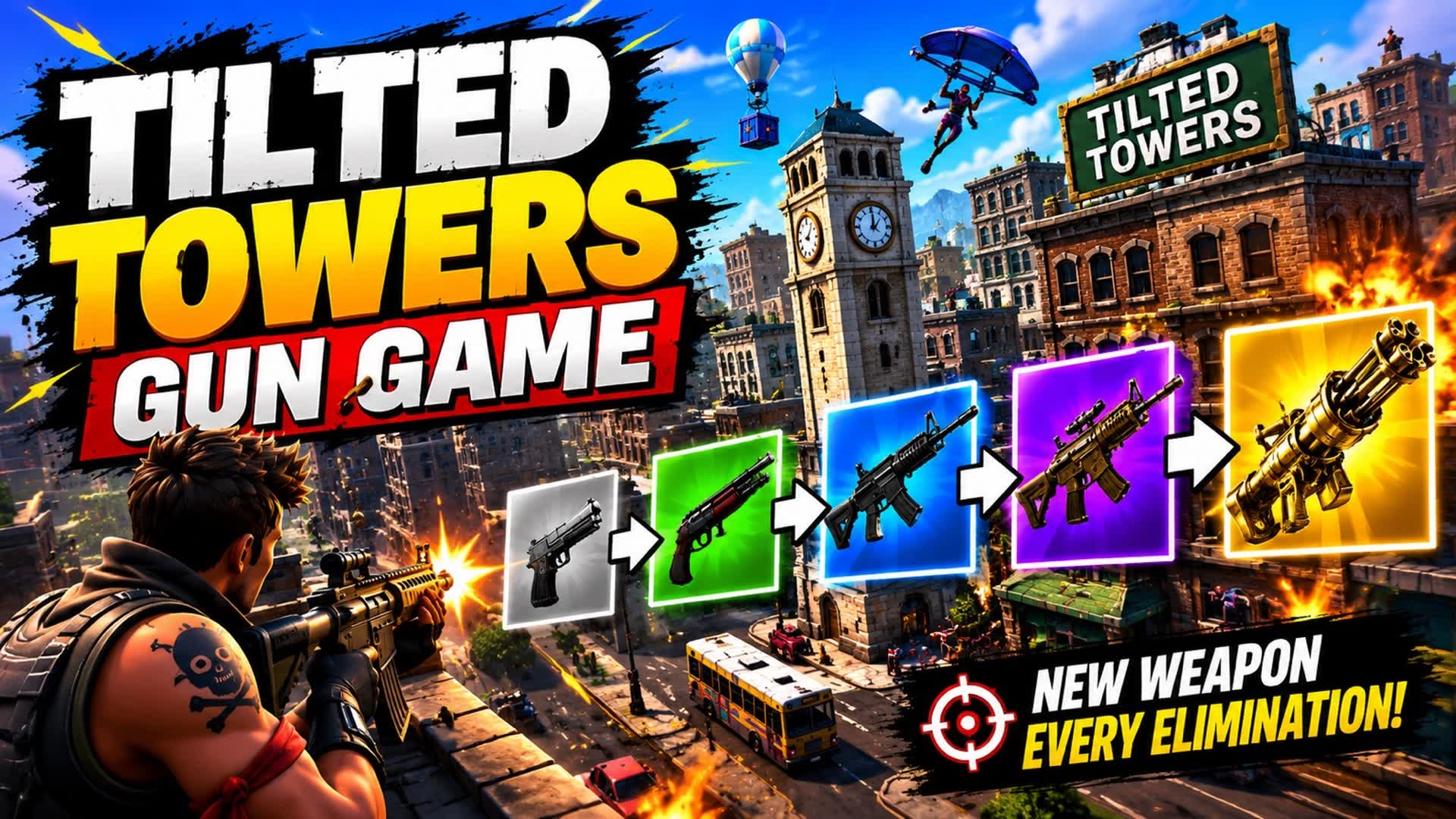 Tilted Towers Gun Game — Fortnite Creative map