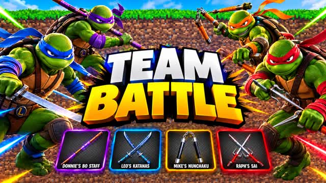 TWO-TEAM BATTLE – TMNT WEAPONS ONLY — Fortnite Creative map cover art