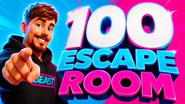 100 GAMERS ESCAPE ROOM🎮 — Fortnite Creative map cover art