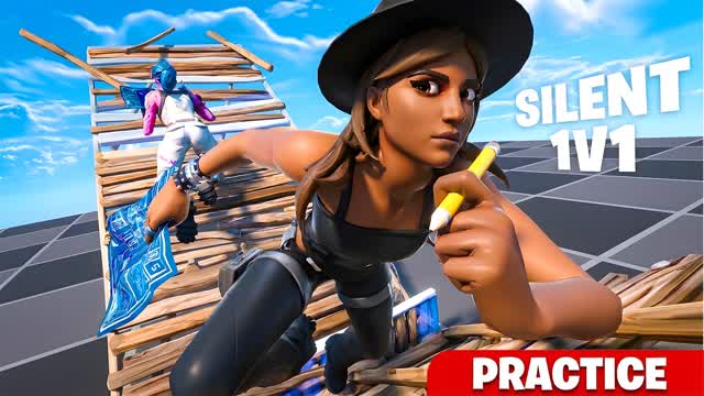 SILENT 1V1 BUILD FIGHT — Fortnite Creative map cover art