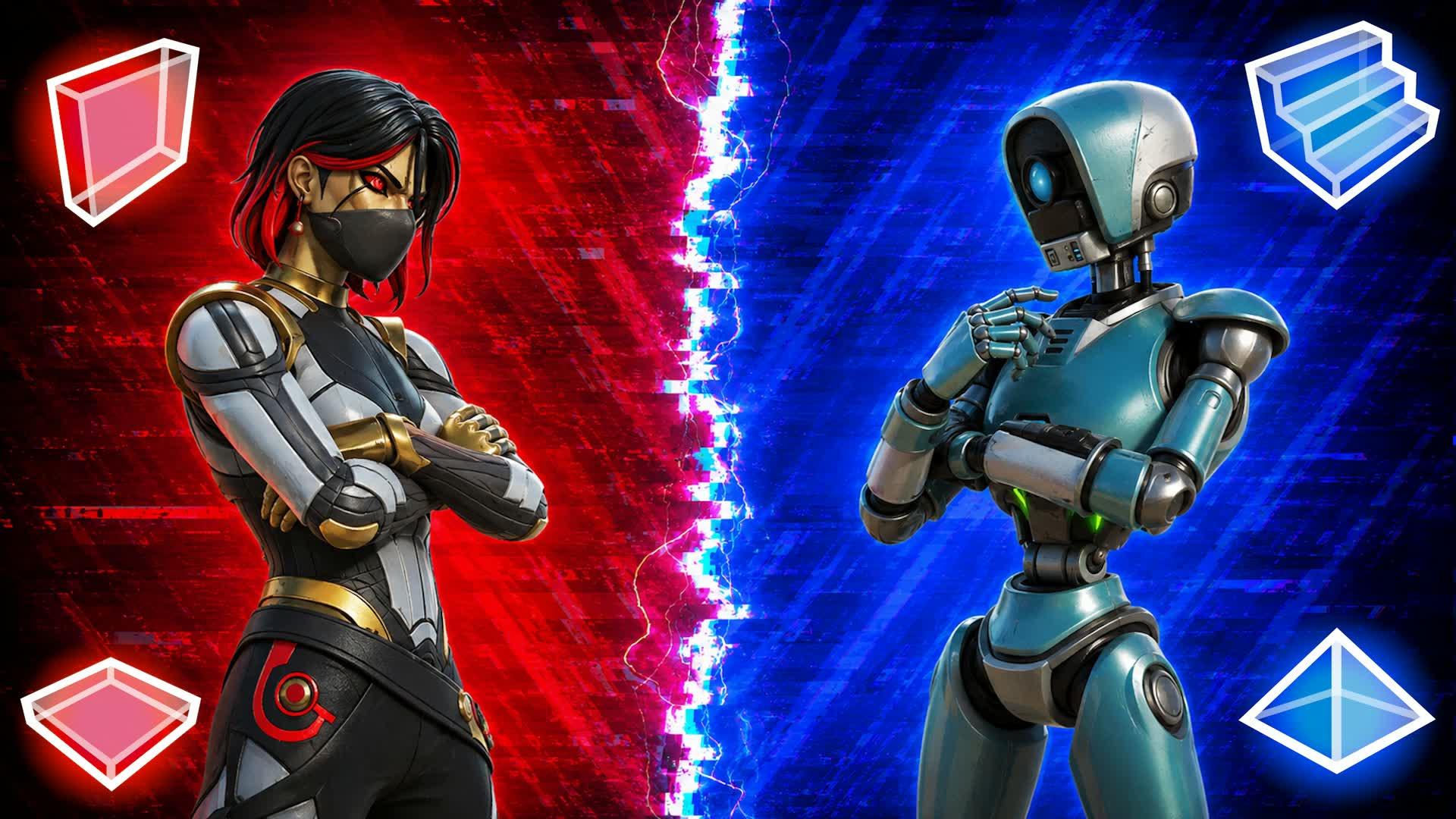 GLITCH RED VS BLUE 🔴🔵⚡ — Fortnite Creative map