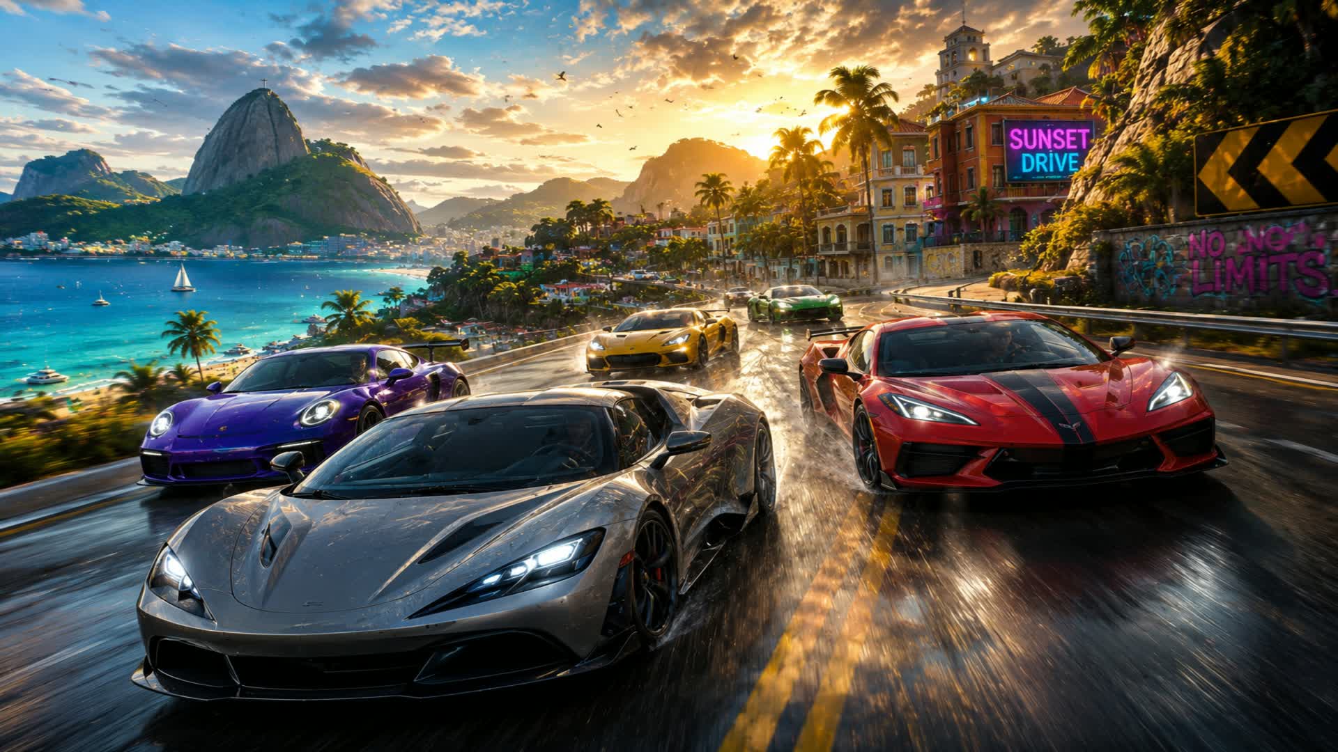 Free for all Extreme Car Rush — Fortnite Creative map