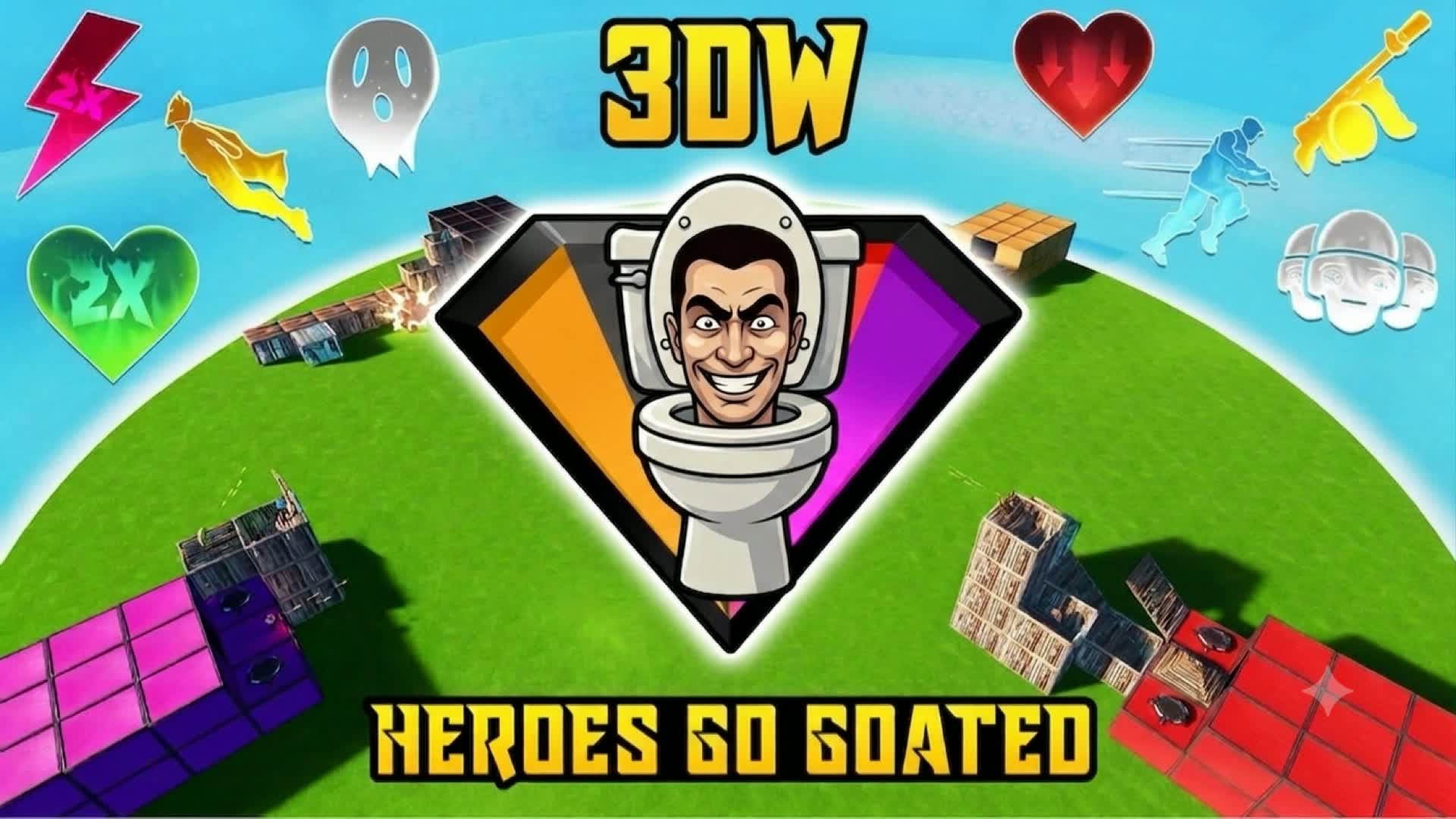 🦸 HEROES G0 GOATED 🌀 — Fortnite Creative map