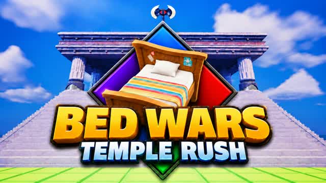 BED WARS: TEMPLE RUSH — Fortnite Creative map cover art