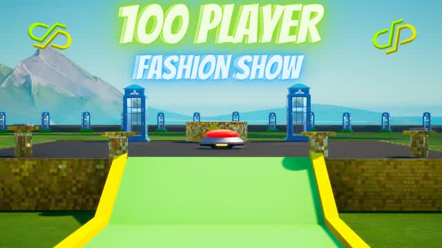 100 Players Fashion Show🎭 (Streamers) — Fortnite Creative map cover art