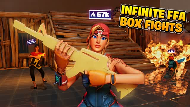 INFINITE BOXFIGHTS FFA (CUSTOM WEAPONS) — Fortnite Creative map cover art