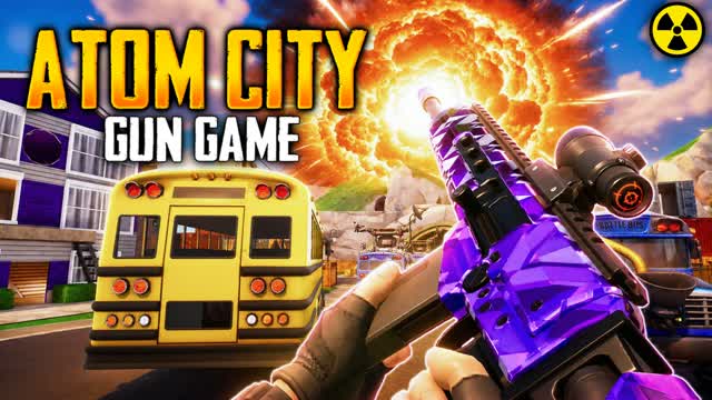 ATOM CITY GUN GAME NUKE 🔫 — Fortnite Creative map cover art