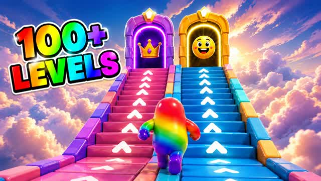FALL GUYS EASY OBBY PARKOUR 100+🌈 — Fortnite Creative map cover art