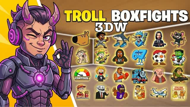 TROLL BOX PVP - BOX FIGHTS (3DW — Fortnite Creative map cover art