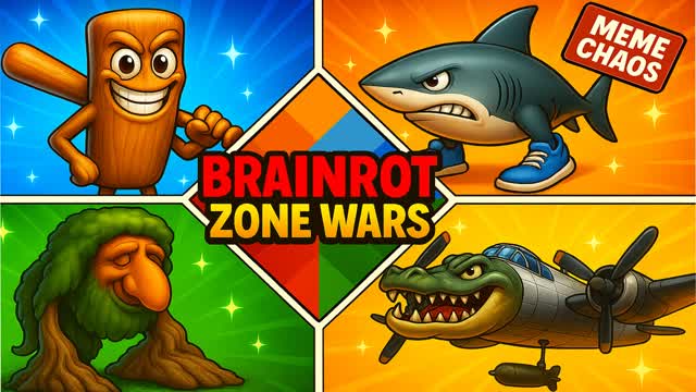 BRAINROT ZONE WARS — Fortnite Creative map cover art