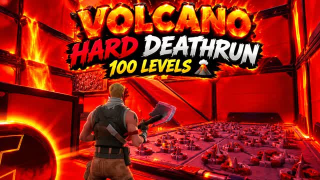Volcano Hard Deathrun: 100 Levels 🌋 — Fortnite Creative map cover art