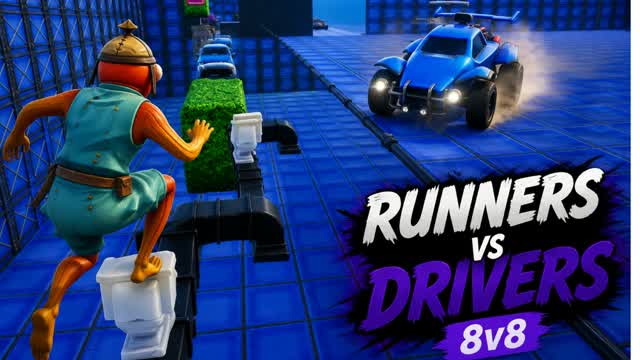 RUNNERS vs DRIVERS — 8v8 Chase — Fortnite Creative map