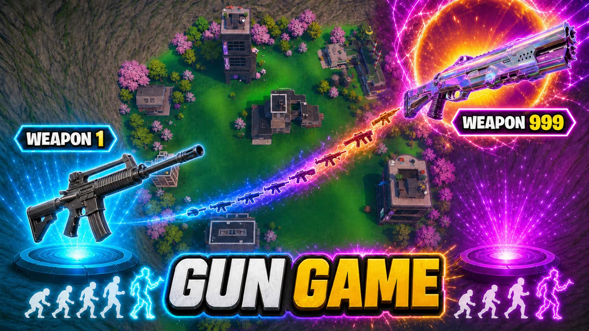 WEAPON RUSH 999: GUN GAME — Fortnite Creative map