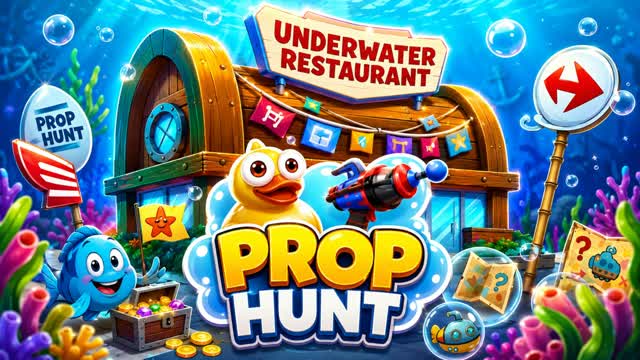 RESTAURANT PROP HUNT 🐠 Underwater — Fortnite Creative map cover art