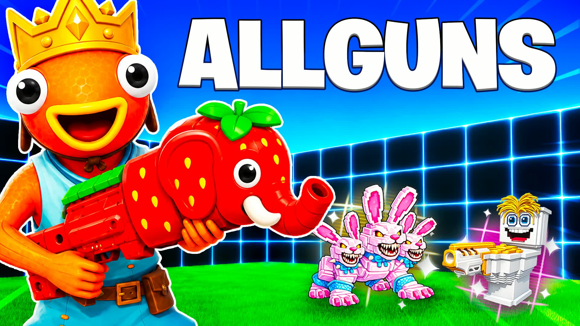 ALL GUNS 1V1 - BRAINROT FFA RIDES LAGRI — Fortnite Creative map