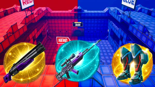 Diabolical Red vs Blue — Fortnite Creative map cover art