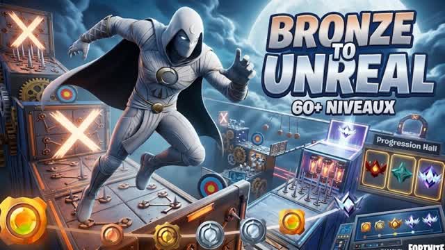 Bronze to Unreal Deathrun — Fortnite Creative map cover art