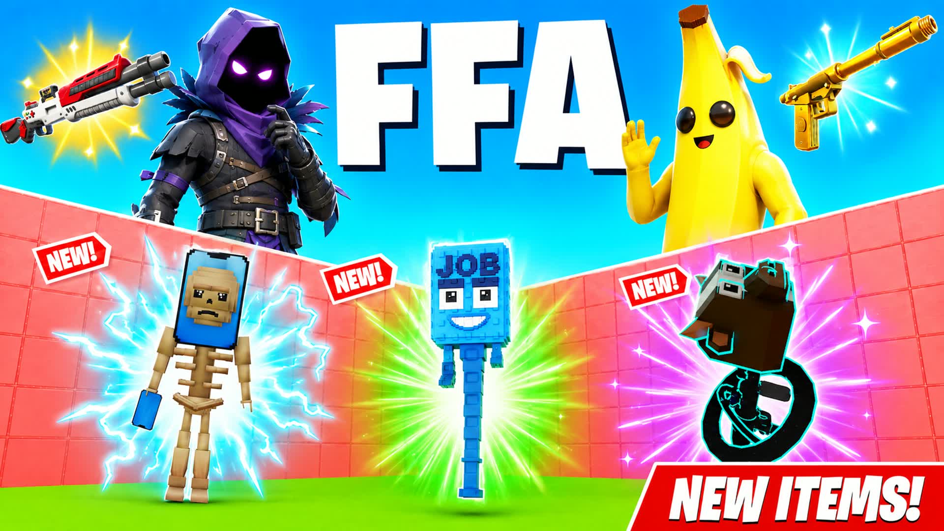 TROLL 1V1 FFA - ALL GUNS & RIDES — Fortnite Creative map