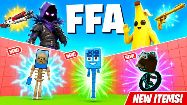 TROLL 1V1 FFA - ALL GUNS & RIDES — Fortnite Creative map cover art