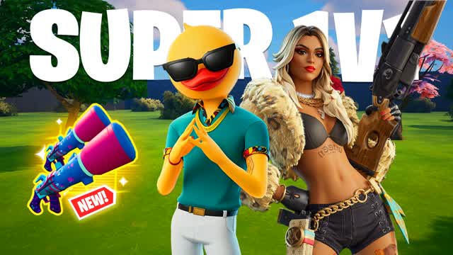 SUPER 1V1 ALL GUNS — Fortnite Creative map cover art