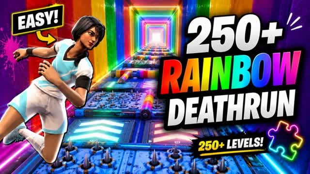 🌈250+ Rainbow Deathrun🌈 — Fortnite Creative map