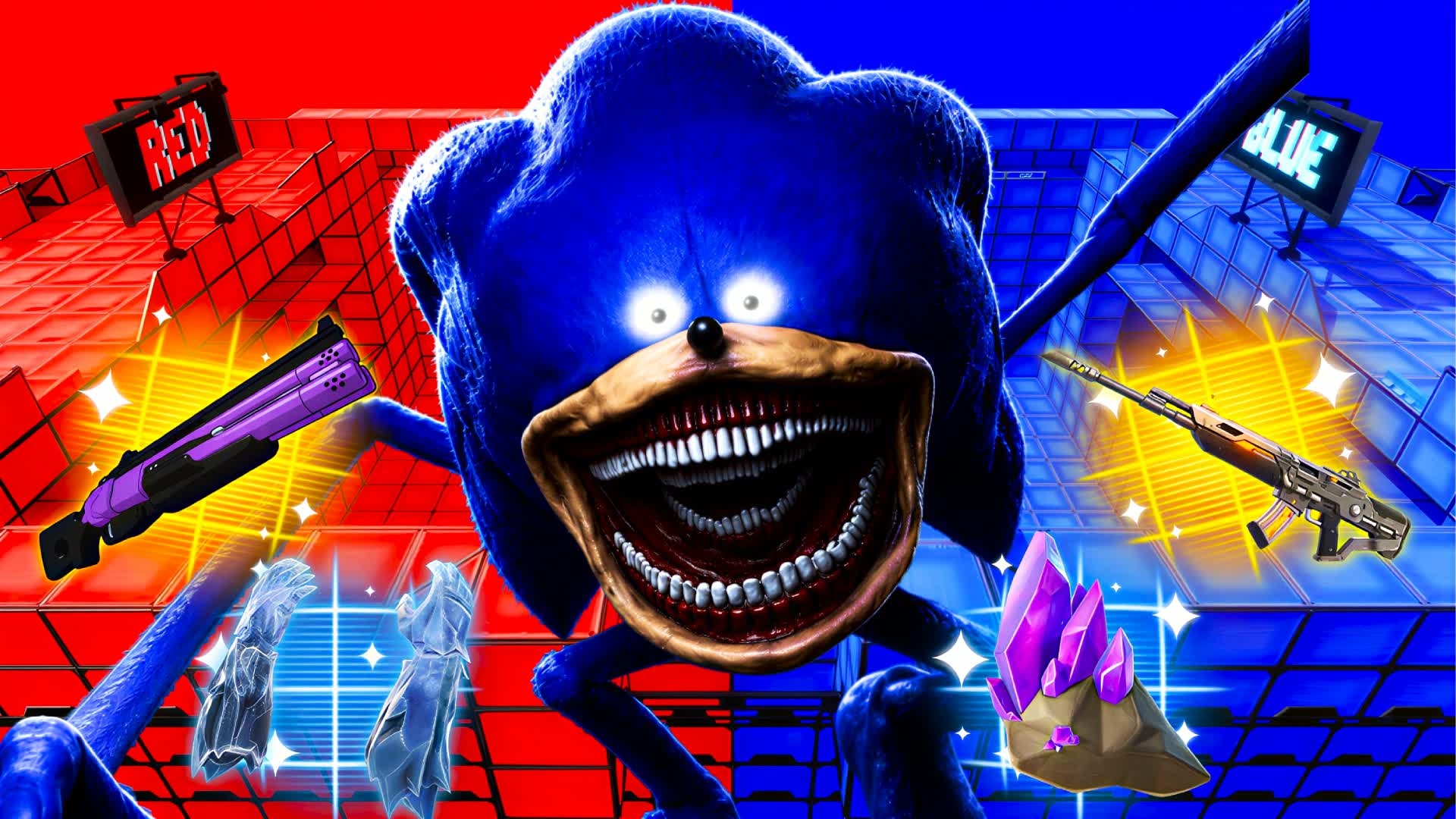 RED VS BLUE STARWARS BOSSFIGHT SONIC — Fortnite Creative map