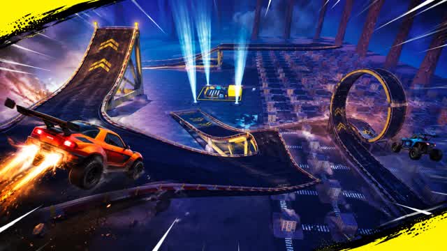 RACING, RAMP, CAR, WEAPONS — Fortnite Creative map