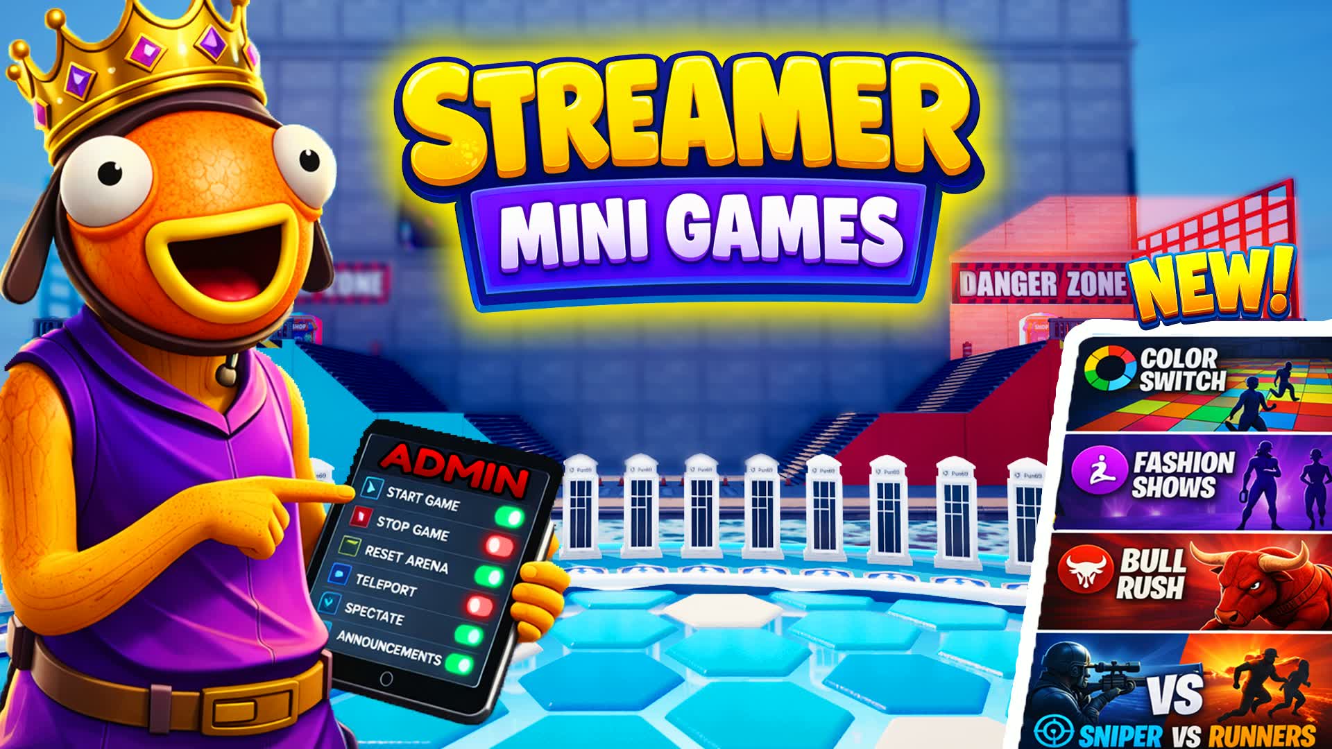 GOATED STREAMER MINIGAMES — Fortnite Creative map