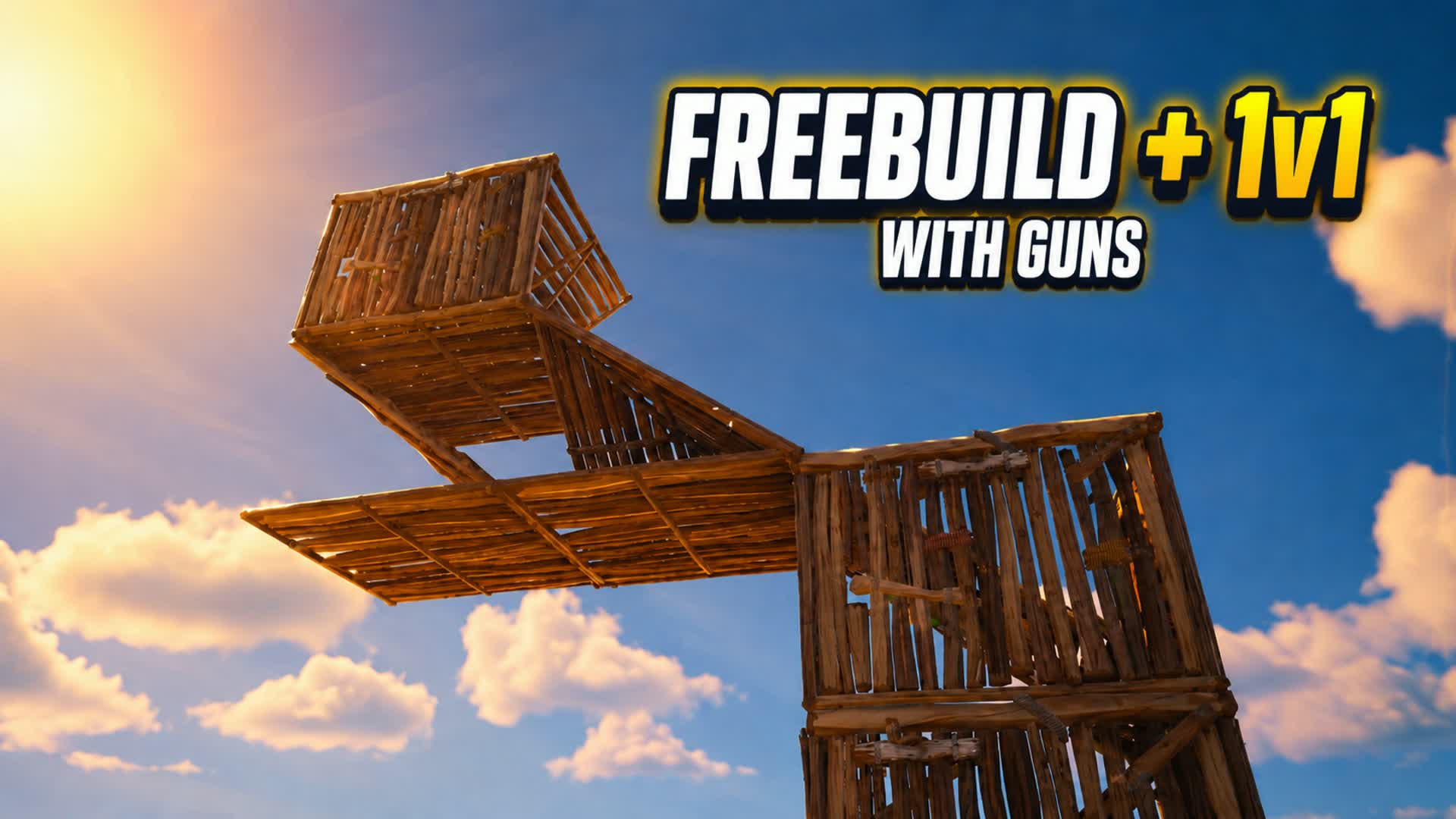 Free build practice + 1v1 with guns — Fortnite Creative map