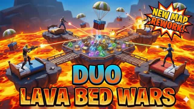 Lava Bed Wars Duo — Fortnite Creative map cover art