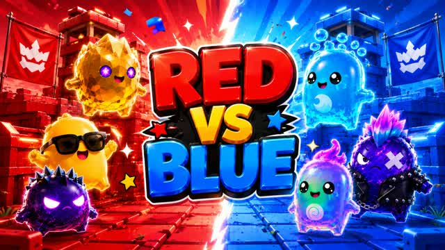 🔴🔵 RED vs BLUE SUPER PARTY 🎊 — Fortnite Creative map